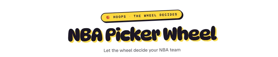 NBA Picker Wheel spinning to pick a random NBA team