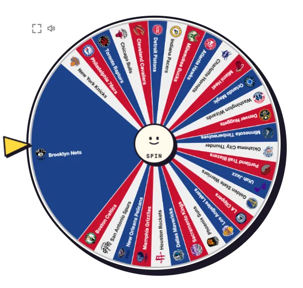 Green weight bars showing each NBA team's odds on the wheel